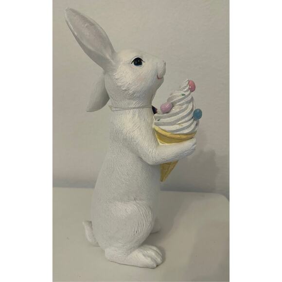 Sweet Treats EASTER BUNNY Pastel Ice Cream Cone, Glitter Easter Egg, Table Decor - Picture 4 of 6